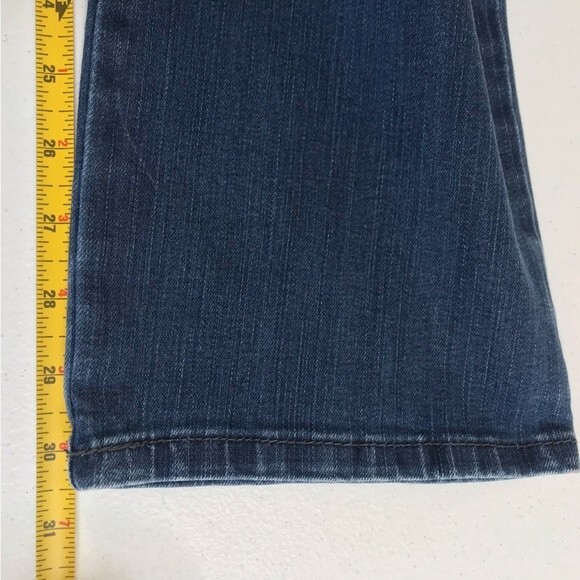 Lee Classic Fit Straight Leg High Rise Dark Wash Denim Blue Jeans Women Size 14 - Picture 9 of 13